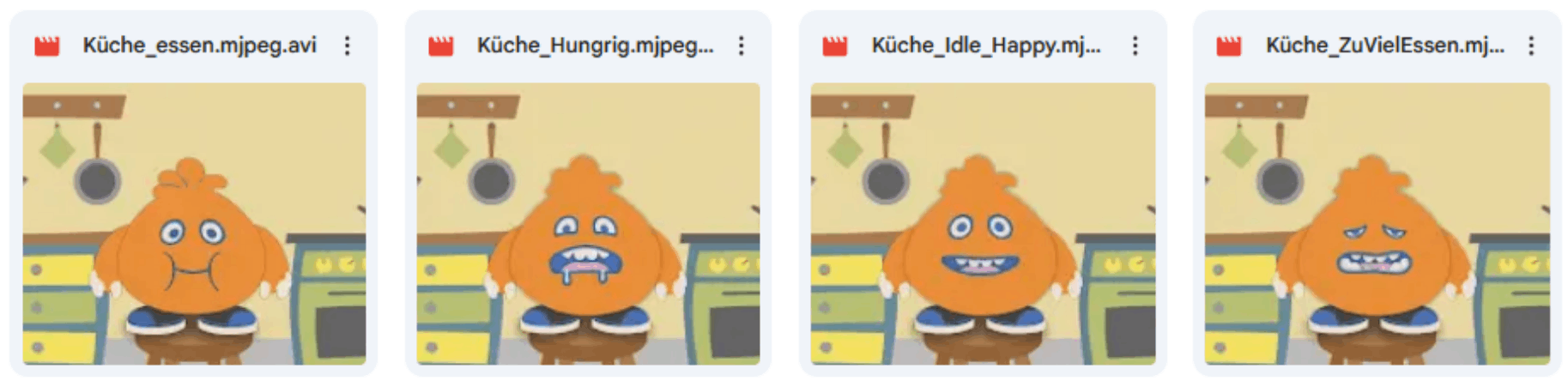 Figure 9: gotchi kitchen animations