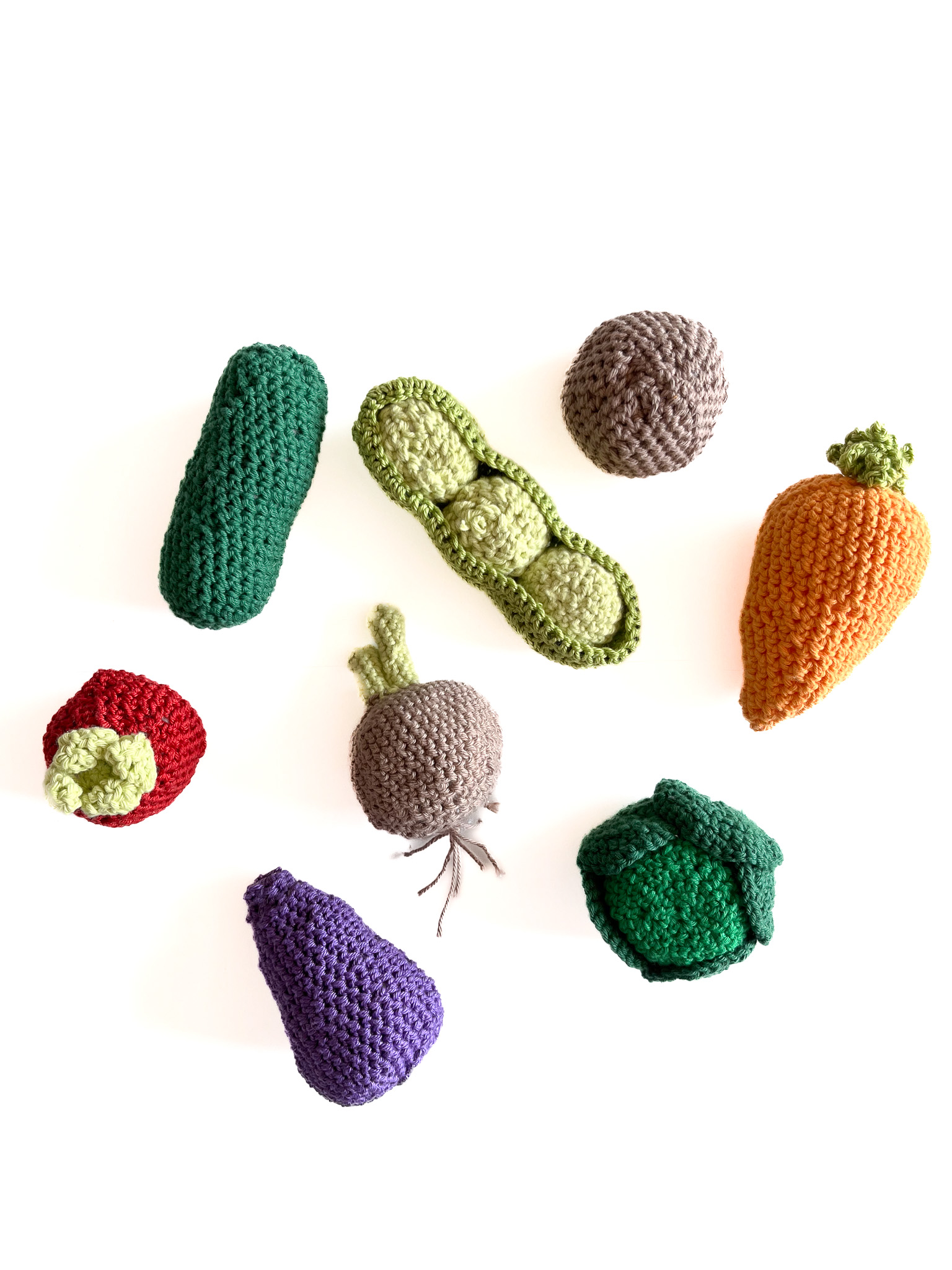 Crocheted Vegetable Models