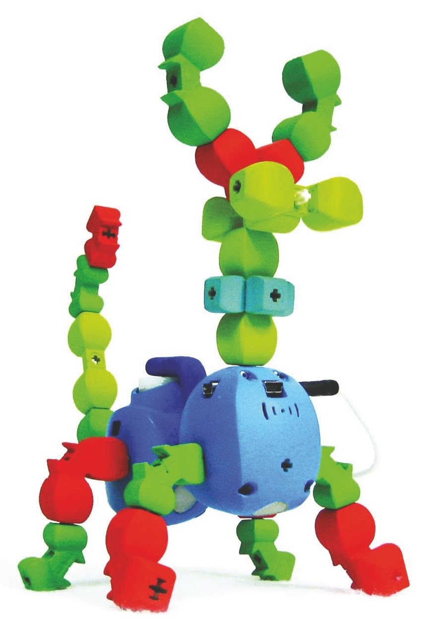 Figure 2&colon; Topobo – Kinectic Toy that records and replays movement (adapted from [Raffle et. al 2004])