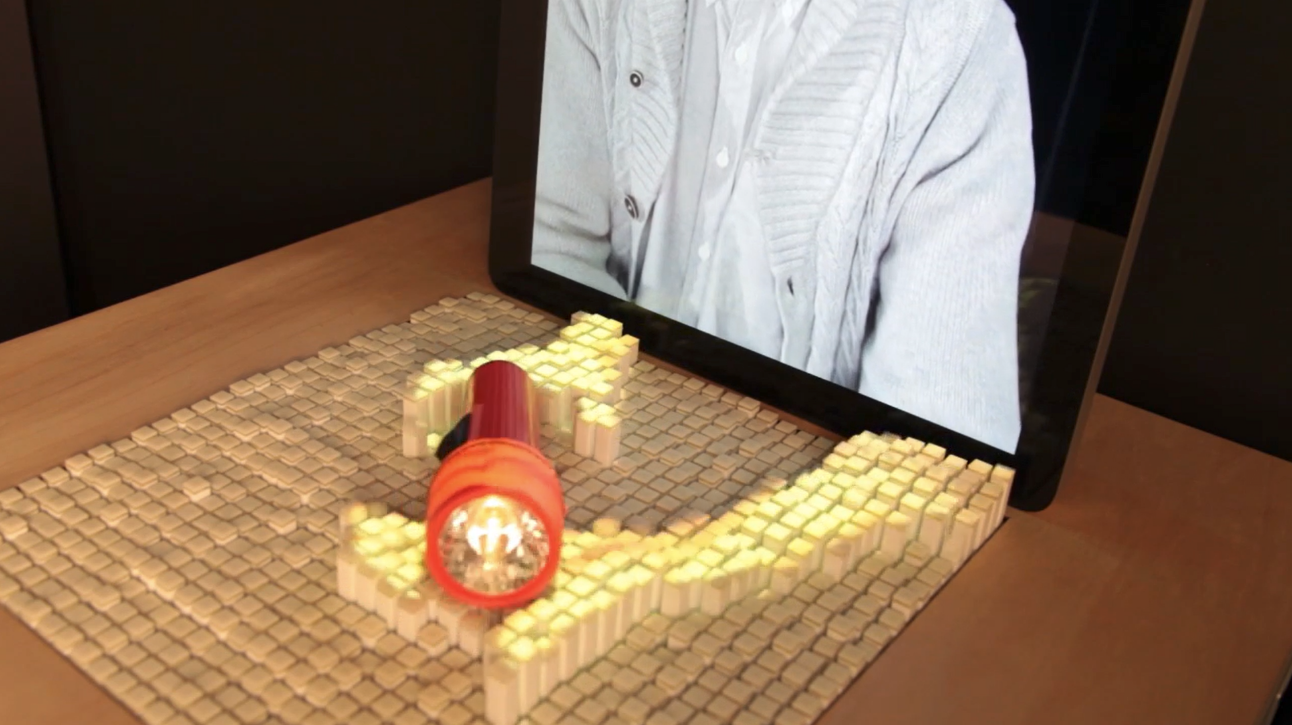 Figure 8&colon; inFORM dynamic shape display translating digital data into physical form by Leithinger (2013)
