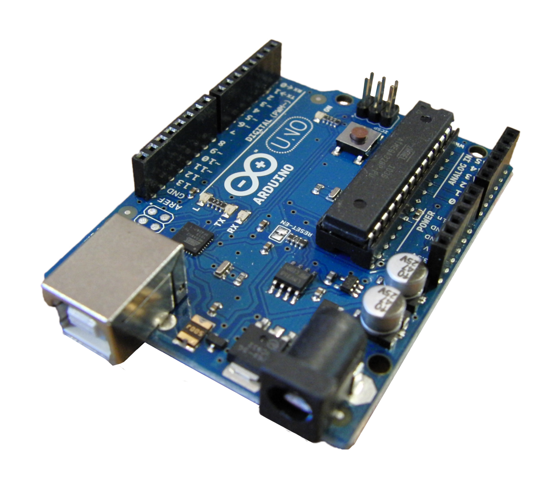 Figure 3: Arduino Uno as an example of a microcontroller-based electronic prototyping platform. Image: Creative Tools / JotaCartas, Wikimedia Commons, CC BY 2.0.